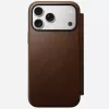 Funda para móvil de cuero Nomad Modern Leather Folio para iPhone 17 Pro Max (6,9 pulgadas) marrón, cuero/aluminio, 4 ranuras para tarjetas