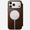 Funda para móvil de cuero Nomad Modern Leather Folio para iPhone 17 Pro Max (6,9 pulgadas) marrón, cuero/aluminio, 4 ranuras para tarjetas