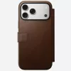 Funda para móvil de cuero Nomad Modern Leather Folio para iPhone 17 Pro Max (6,9 pulgadas) marrón, cuero/aluminio, 4 ranuras para tarjetas