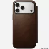 Funda para móvil de cuero Nomad Modern Leather Folio para iPhone 17 Pro Max (6,9 pulgadas) marrón, cuero/aluminio, 4 ranuras para tarjetas