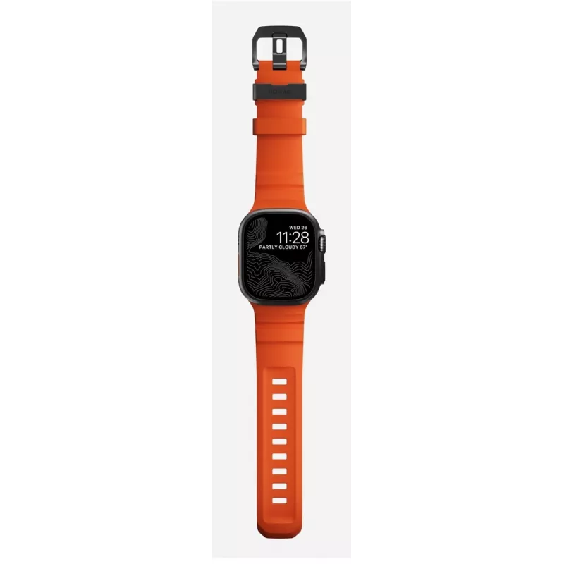 NOMAD Rocky Point correa para Apple Watch 46/49 mm, FKM y titanio, Magma/Black Hardware