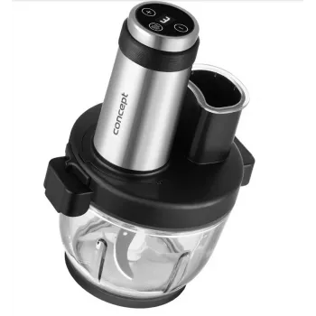 Robot de cocina Concept RM3300 con bol de cristal de 2 L, negro, carcasa de acero inoxidable, 220–240 V