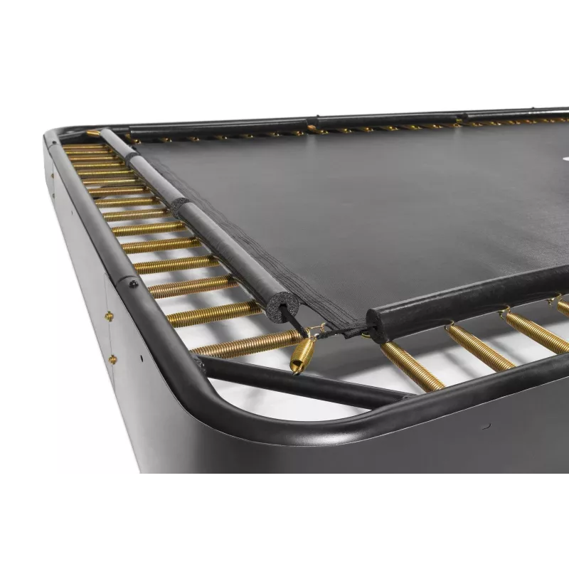 Trampolín rectangular sobre el suelo Salta 5365A — exterior, rectangular, 76 muelles helicoidales, carga máx. 120 kg, edad 5+