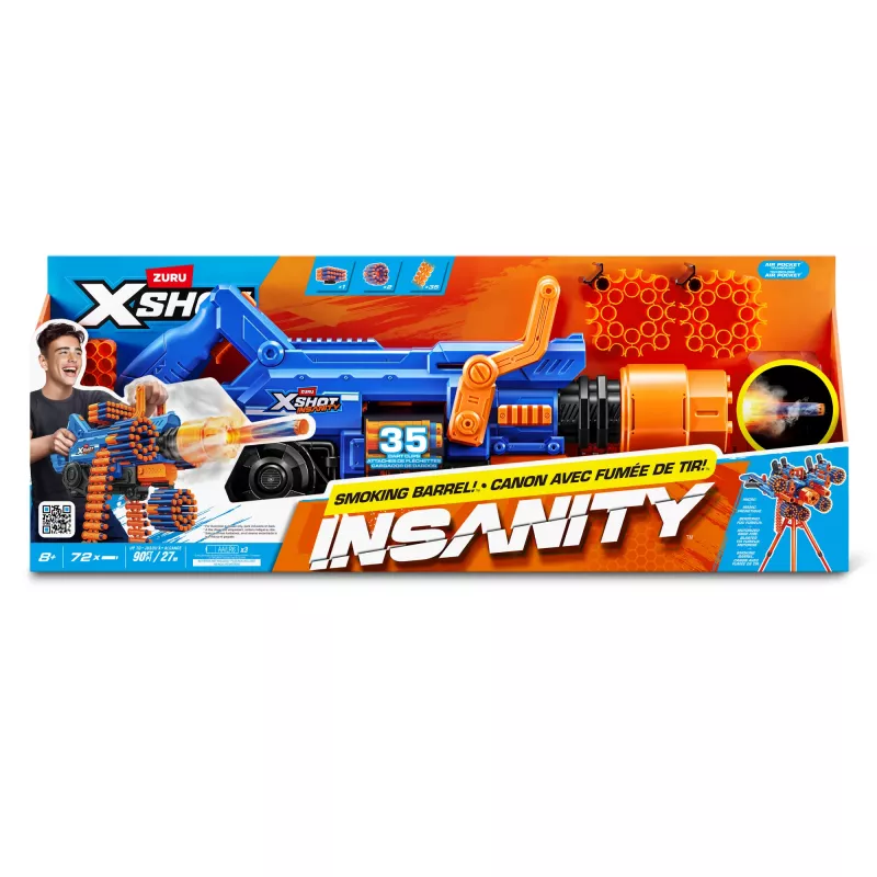 ZURU XSHOT Insanity Smoking Barrel Blaster, bláster de juguete, 8 año(s)
