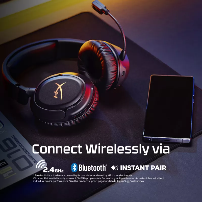 Auriculares gaming inalámbricos HyperX Cloud Flight 2 — circumaurales, negro