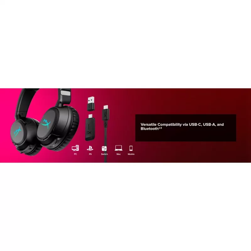 Auriculares gaming inalámbricos KINGSTON HyperX Cloud Flight 2 con USB-C y Bluetooth, blanco