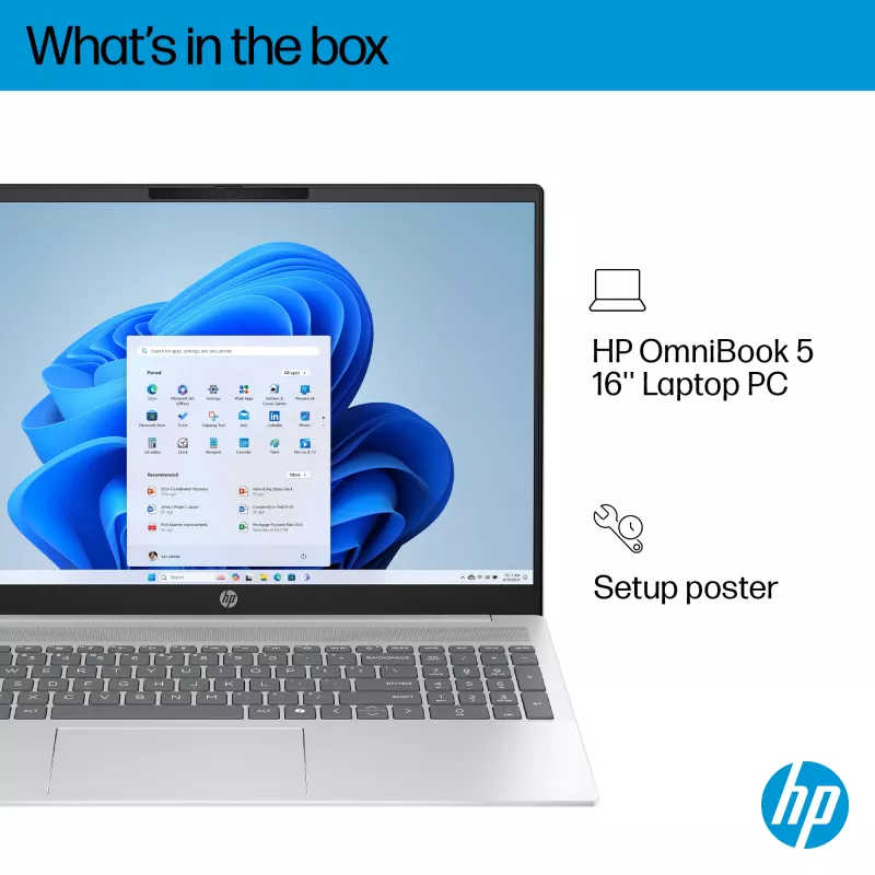 HP OmniBook 5 16-bc1002na AMD Ryzen™ 5 8540U Portátil 40,6 cm (16 pulgadas) pantalla táctil 2K 8 GB LPDDR5-SDRAM 512 GB SSD Wi-Fi 6 (802.11ax) Windows 11 Home plateado (reacondicionado)
