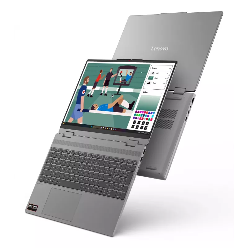 Lenovo IdeaPad 5 2-in-1 15AGP11 Copilot+ PC AMD Ryzen™ AI 5 430 Híbrido (2 en 1) 38,9 cm (15,3 inch) Pantalla táctil WUXGA 16 GB DDR5-SDRAM 512 GB SSD Wi-Fi 7 (802.11be) Windows 11 Home Alemán Gris