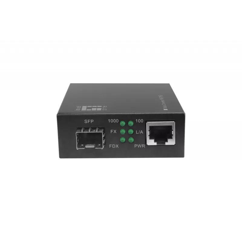 LevelOne Convertidor de medios RJ45 a SFP Gigabit, PoE PSE