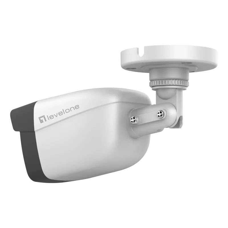 LevelOne GEMINI Cámara IP fija, 2 megapíxeles, H.265, 802.3af PoE, LED IR, interior/exterior