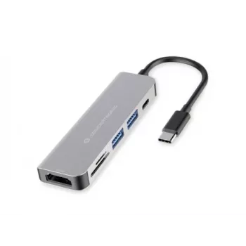 Conceptronic DONN02G Docking station/replicador de puertos para portátil USB 3.2 Gen 1 (3.1 Gen 1) Type-C Aluminio