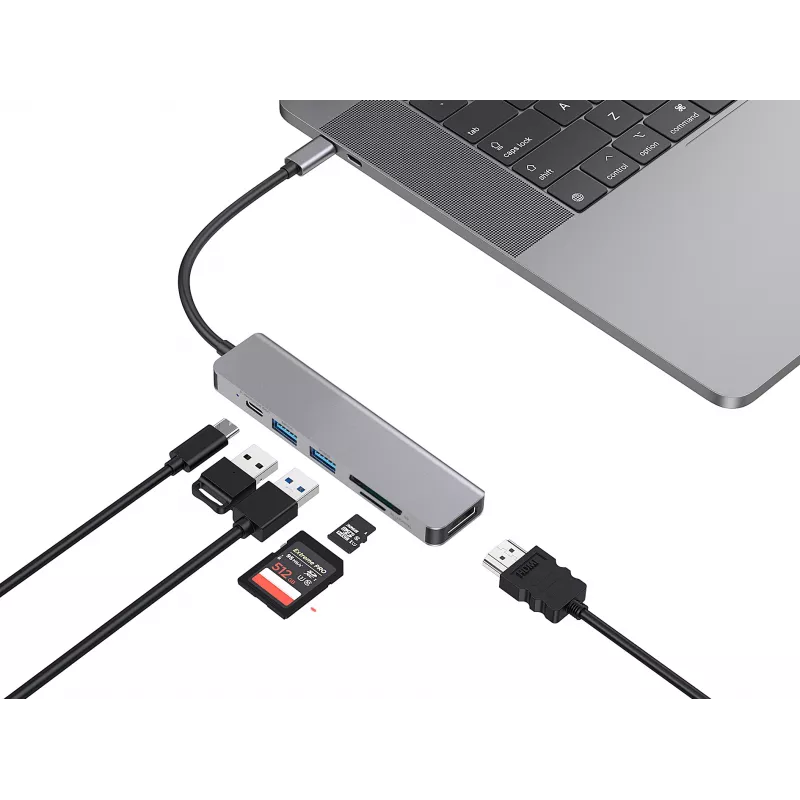 Conceptronic DONN02G Docking station/replicador de puertos para portátil USB 3.2 Gen 1 (3.1 Gen 1) Type-C Aluminio