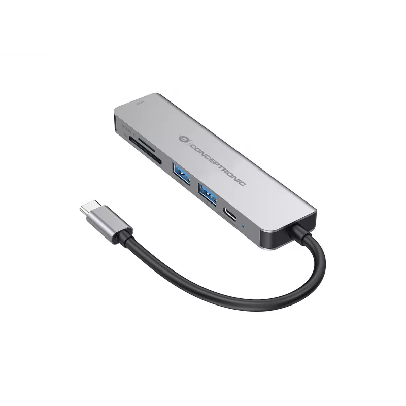 Conceptronic DONN02G Docking station/replicador de puertos para portátil USB 3.2 Gen 1 (3.1 Gen 1) Type-C Aluminio