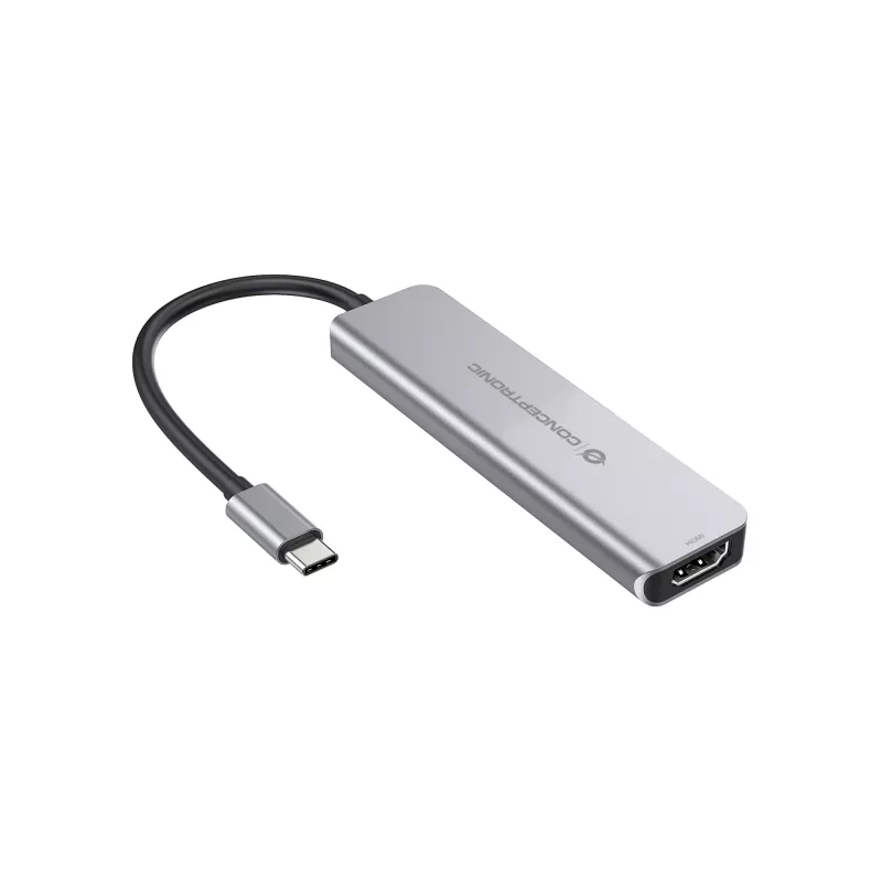 Conceptronic DONN02G Docking station/replicador de puertos para portátil USB 3.2 Gen 1 (3.1 Gen 1) Type-C Aluminio