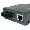 LevelOne Convertidor de medios RJ45 a SC Gigabit, PoE PSE, fibra monomodo, 20km