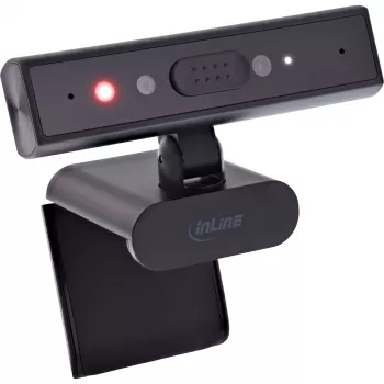 InLine 55365 Webcam 5MP con USB-C, autofoco, Windows Hello y tapa de privacidad