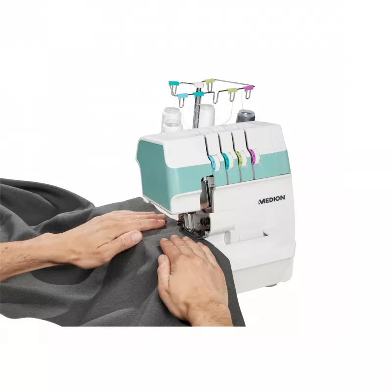 Medion Life Overlock SO90 máquina de coser (MD19169), turquesa/blanco