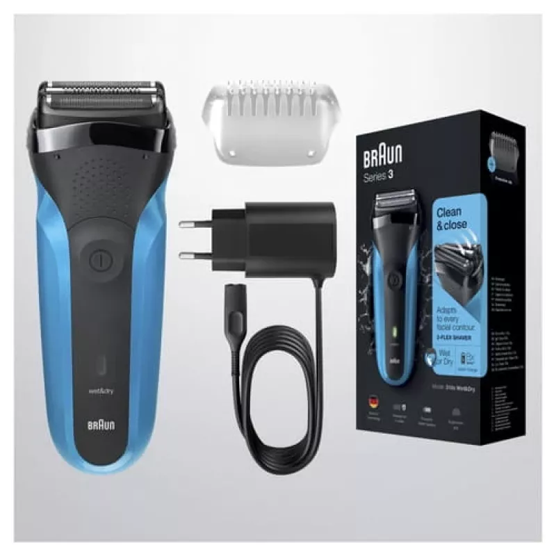 Braun Series 3 310s Afeitadora de lámina Recortadora Negro, Azul