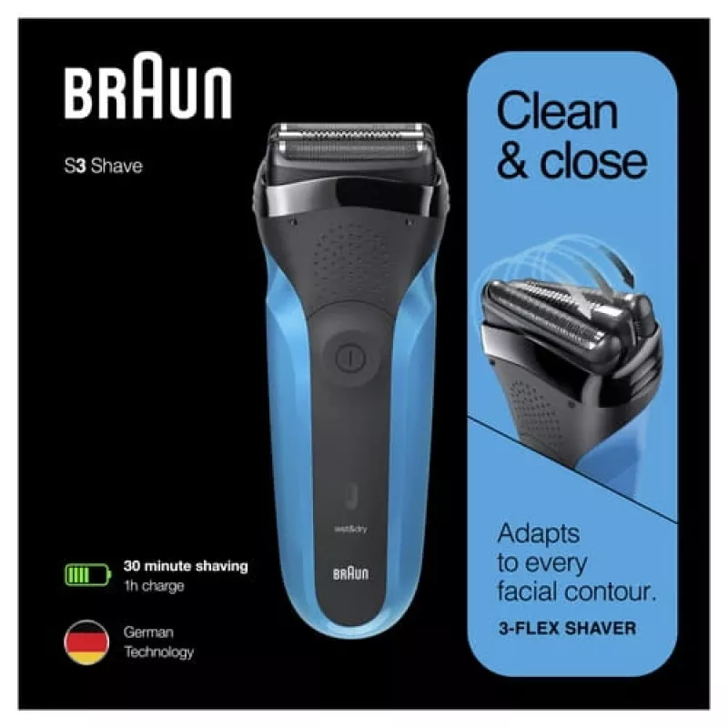 Braun Series 3 310s Afeitadora de lámina Recortadora Negro, Azul