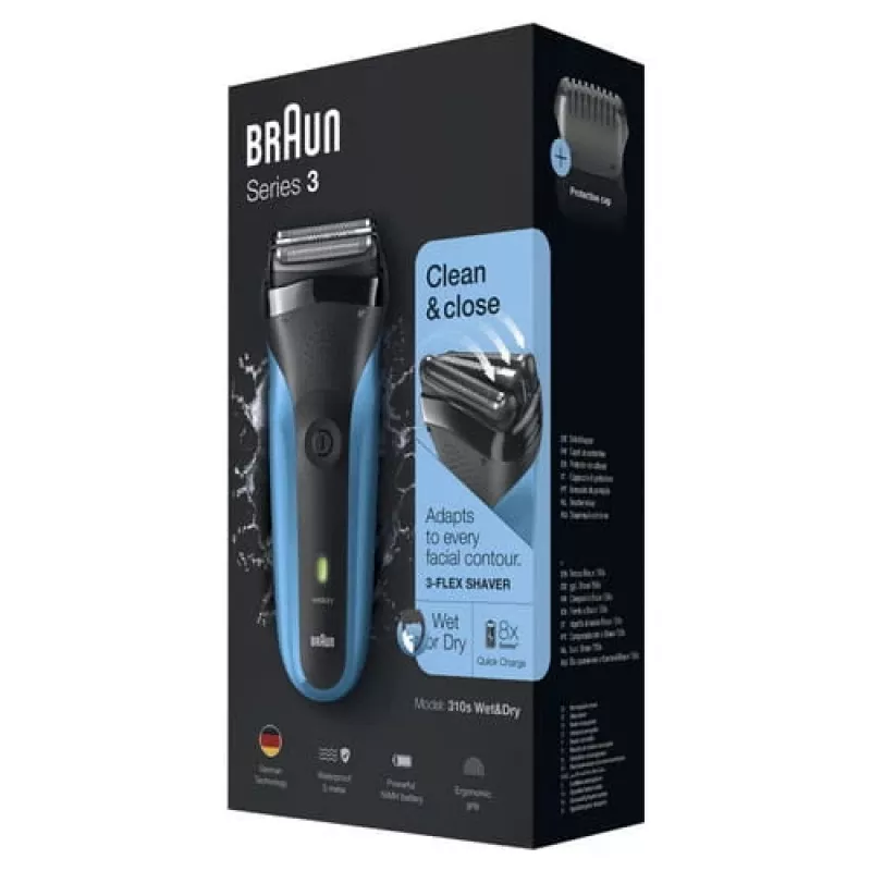 Braun Series 3 310s Afeitadora de lámina Recortadora Negro, Azul