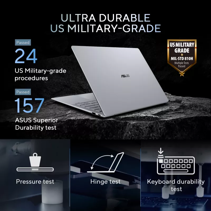 ASUS ExpertBook Ultra B9406CAA-TH0579X Copilot+ PC Intel Core Ultra 7 356H Portátil 35,6 cm (14 pulgadas) WQXGA+ 32 GB LPDDR5x-SDRAM 1 TB SSD Wi-Fi 7 (802.11be) Windows 11 Pro US International Gris