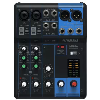 Yamaha MG06 Mesa de mezclas de audio 6 canales Negro