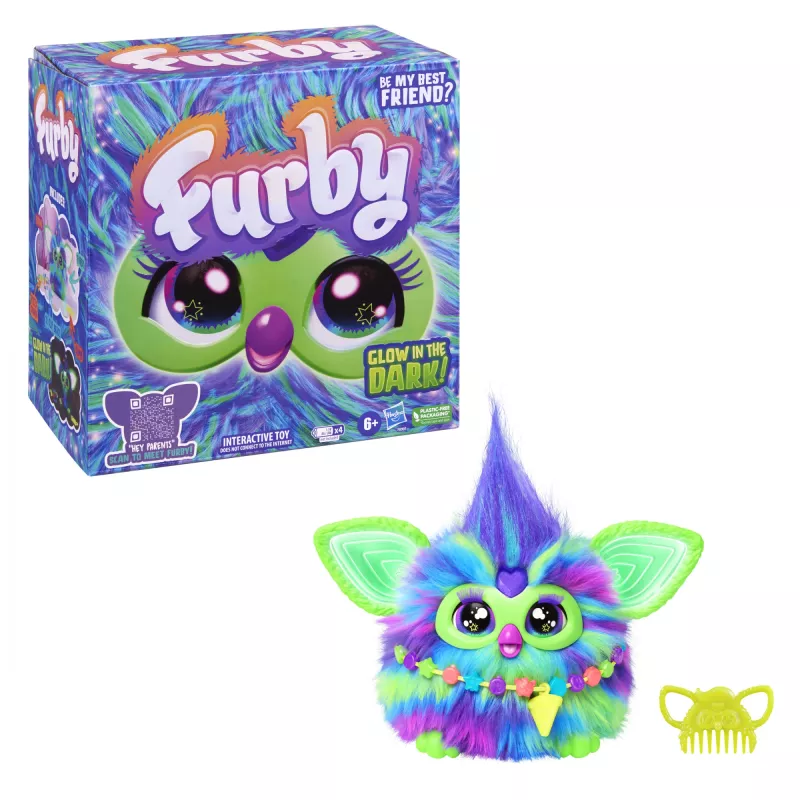 Juguete interactivo HASBRO Furby Aurora Furbealis – ojos que cambian de color, mascota interactiva