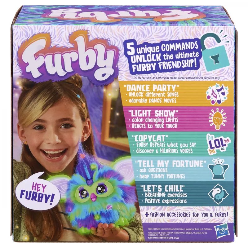 Juguete interactivo HASBRO Furby Aurora Furbealis – ojos que cambian de color, mascota interactiva
