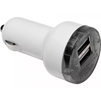 Sandberg Cargador de coche Dual 1000+2400mA, Coche, Mechero, 5 V, Blanco
