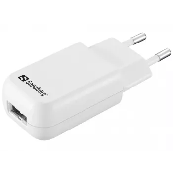 Sandberg Mini cargador de CA USB 1A EU, Interior, CA, 5 V, Negro, Blanco