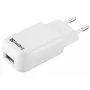 Sandberg Mini cargador de CA USB 1A EU, Interior, CA, 5 V, Negro, Blanco