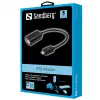 Sandberg Adaptador OTG MicroUSB M - USB F, Micro-USB B, USB A, USB 2.0, Conector macho/Conector hembra, 0,48 Gbit/s, Negro