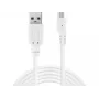 Sandberg Cable de sincronización/carga MicroUSB 3 m, 3 m, USB A, Micro-USB B, USB 2.0, Conector macho/Conector macho, Blanco