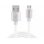 Sandberg Cable MicroUSB reversible 1m, 1 m, USB A, Micro-USB A, Plata, Blanco