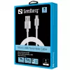 Sandberg Cable MicroUSB reversible 1m, 1 m, USB A, Micro-USB A, Plata, Blanco