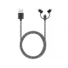 Sandberg 3en1 Lightning+MicroUSB+USB-C 1m, 1 m, Micro-USB A, USB A, Conector macho/Conector macho, Negro, Gris