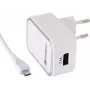 Sandberg Cargador de CA EU Micro-USB 2,4 A, para interiores, CA, 5 V, Blanco