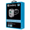 Sandberg Cargador para coche 1xQC 3.0+1xUSB2.4A, Coche, Mechero, 12 V, Aluminio, Negro