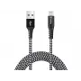 Sandberg Cable Survivor Lightning 2 m, 2 m, Lightning, USB A, Conector macho, Conector macho, Negro, Gris