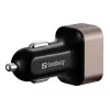 Sandberg Cargador de coche 1xQC3.0+1xUSBC 24W, Coche, Mechero, 12 V, Negro, Gris