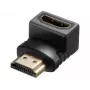 Sandberg Adaptador HDMI 2.0 en ángulo con conector macho, HDMI, HDMI, Negro