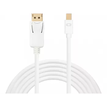 Sandberg DP-MiniDP 1.2 4K M-M 2m, 2 m, DisplayPort, Mini DisplayPort, Conector macho, Conector macho, Blanco