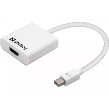 Sandberg Adaptador MiniDP1.2>HDMI2.0 4K60, Mini DisplayPort, HDMI, Conector macho, Conector hembra, 3840 x 2160 píxeles, 6 Gbit/s
