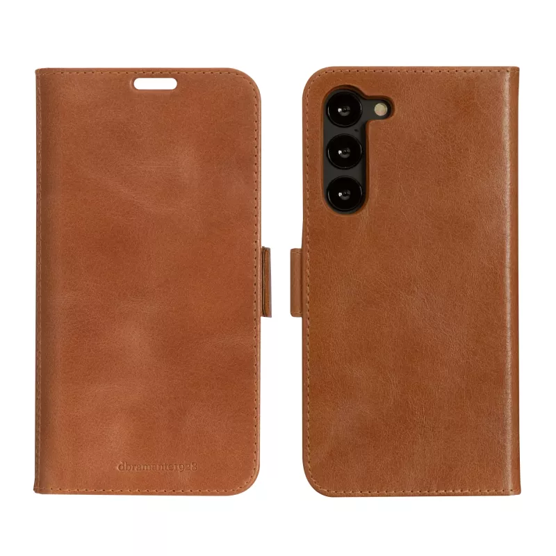 Funda tipo folio dbramante1928 Lynge para Samsung Galaxy S23+ — Tan, 3 compartimentos para tarjetas, compatible con pantalla de 6,6 pulgadas