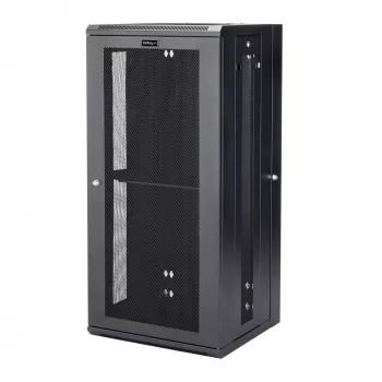 StarTech.com armario de red de montaje en pared de 4 postes 26U con compartimento de 1U, armario de servidor de montaje en pared abatible de 19 pulgadas para equipos de datos/AV/electrónica/informática, carcasa de rack ventilada flexible