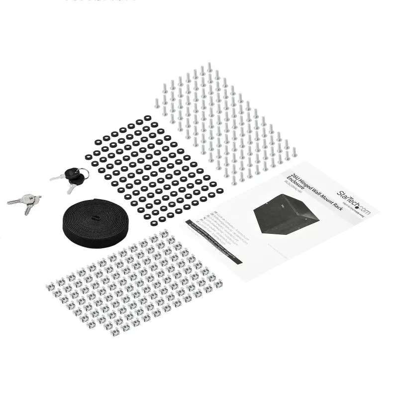 StarTech.com armario de red de montaje en pared de 4 postes 26U con compartimento de 1U, armario de servidor de montaje en pared abatible de 19 pulgadas para equipos de datos/AV/electrónica/informática, carcasa de rack ventilada flexible