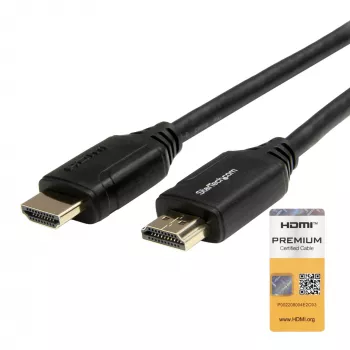 StarTech.com cable HDMI 2.0 de 3 m, cable HDMI de alta velocidad premium certificado 4K con Ethernet, 4K 60Hz HDR10, cable HDMI UHD, M/M conector de agarre