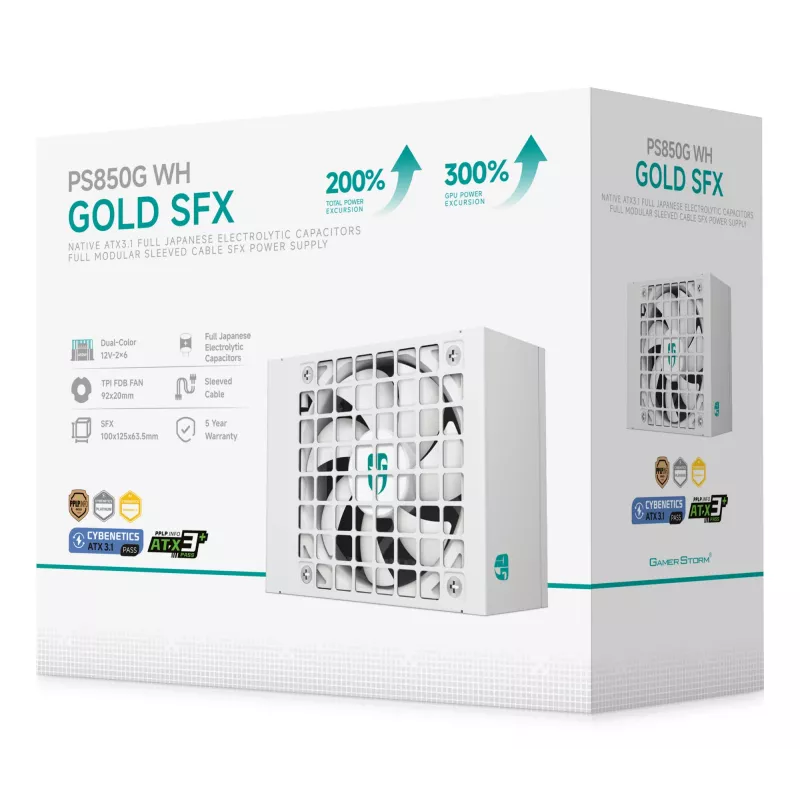 Gamer Storm PS850G WH fuente de alimentación 850 W 20+4 Pin ATX ATX blanca