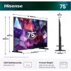 Hisense 75E7S PRO TV 189 cm (75 pulgadas) UHD+ Smart-TV Wi-Fi negro 350 cd/m²