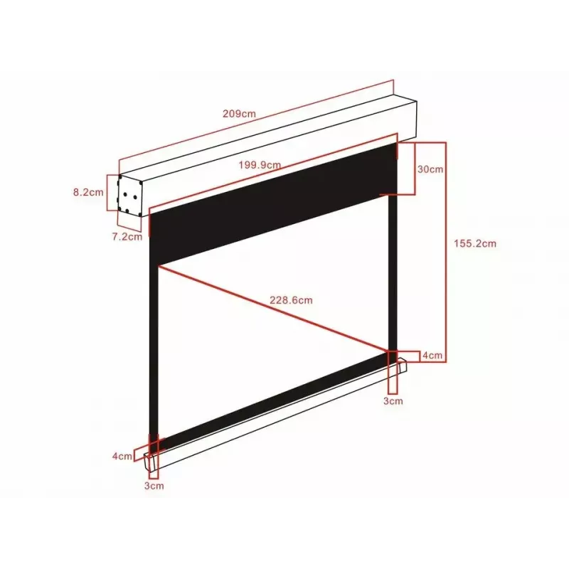 Pantalla de proyección motorizada MULTIBRACKETS M 16:10 90